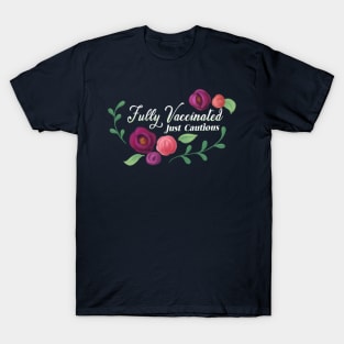 Fully Vaccinated - Purple Flowers T-Shirt